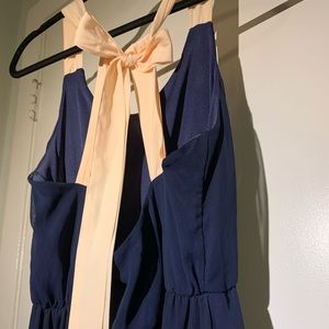 Ribbon Tie Halter Dress
